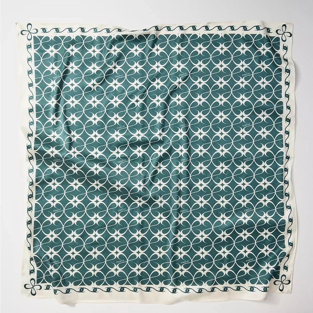 NWOT Anthropologie Maeve Satin Printed Scarf Head Scarf Hair Wrap Green